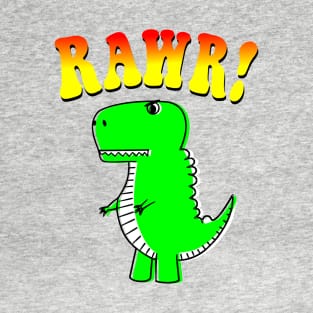 Cute T-Rex Dino Retro Groovy Text T-Shirt